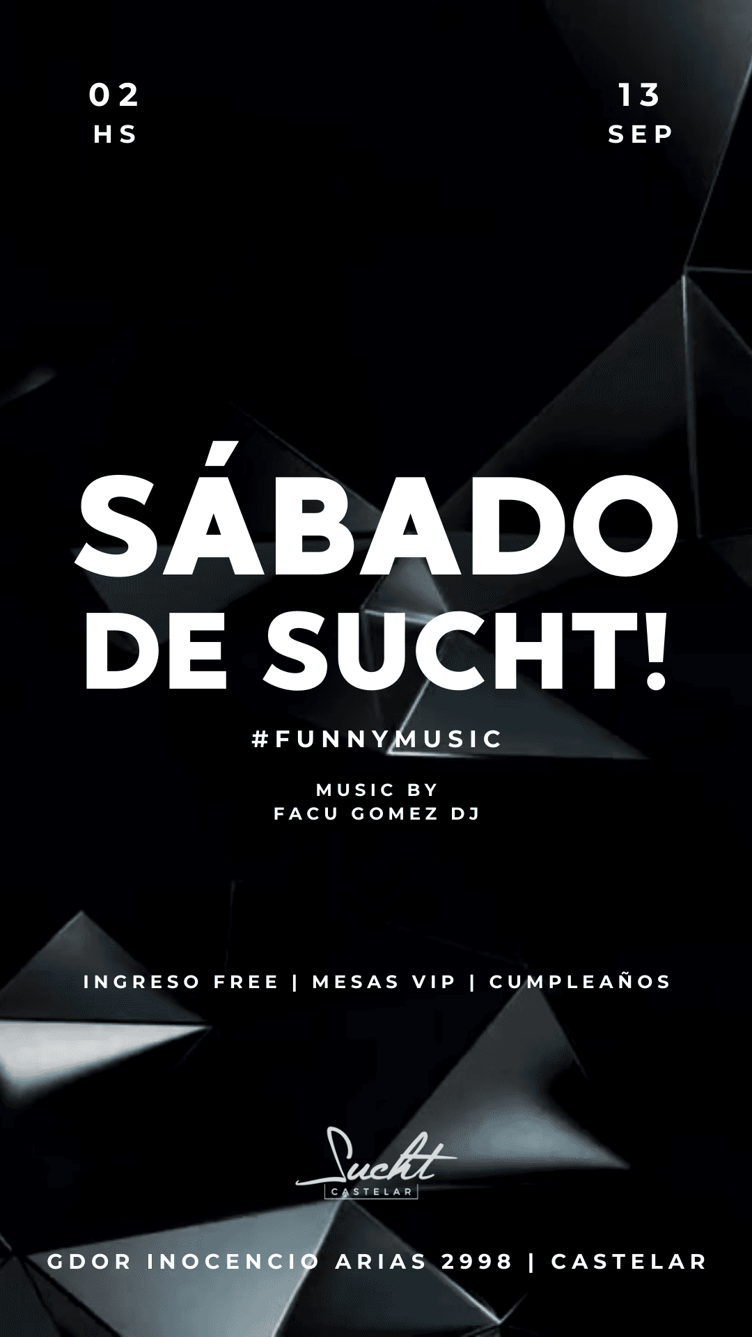 Flyer de 13.09 #Sabado de SUCHT!