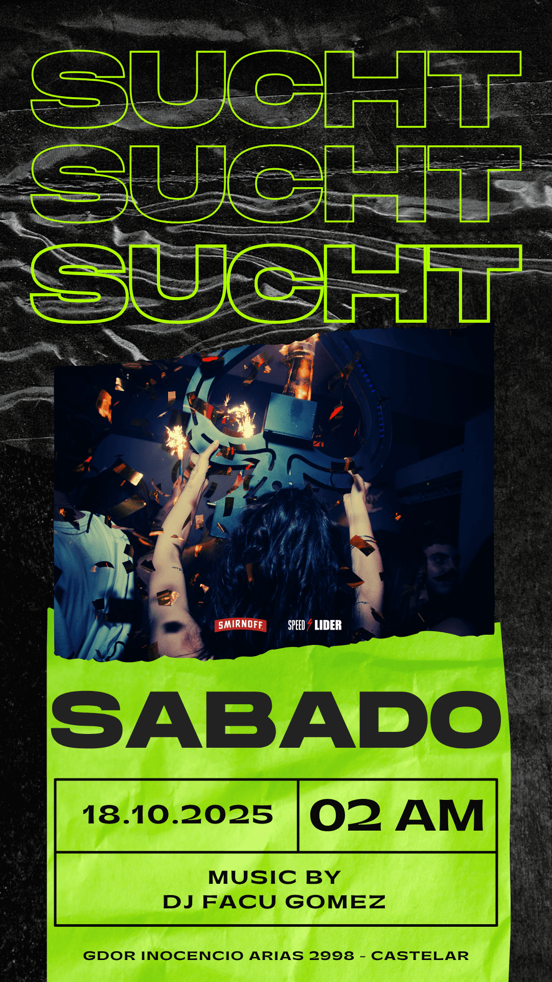Flyer de 18.10 #Sábado de SUCHT!