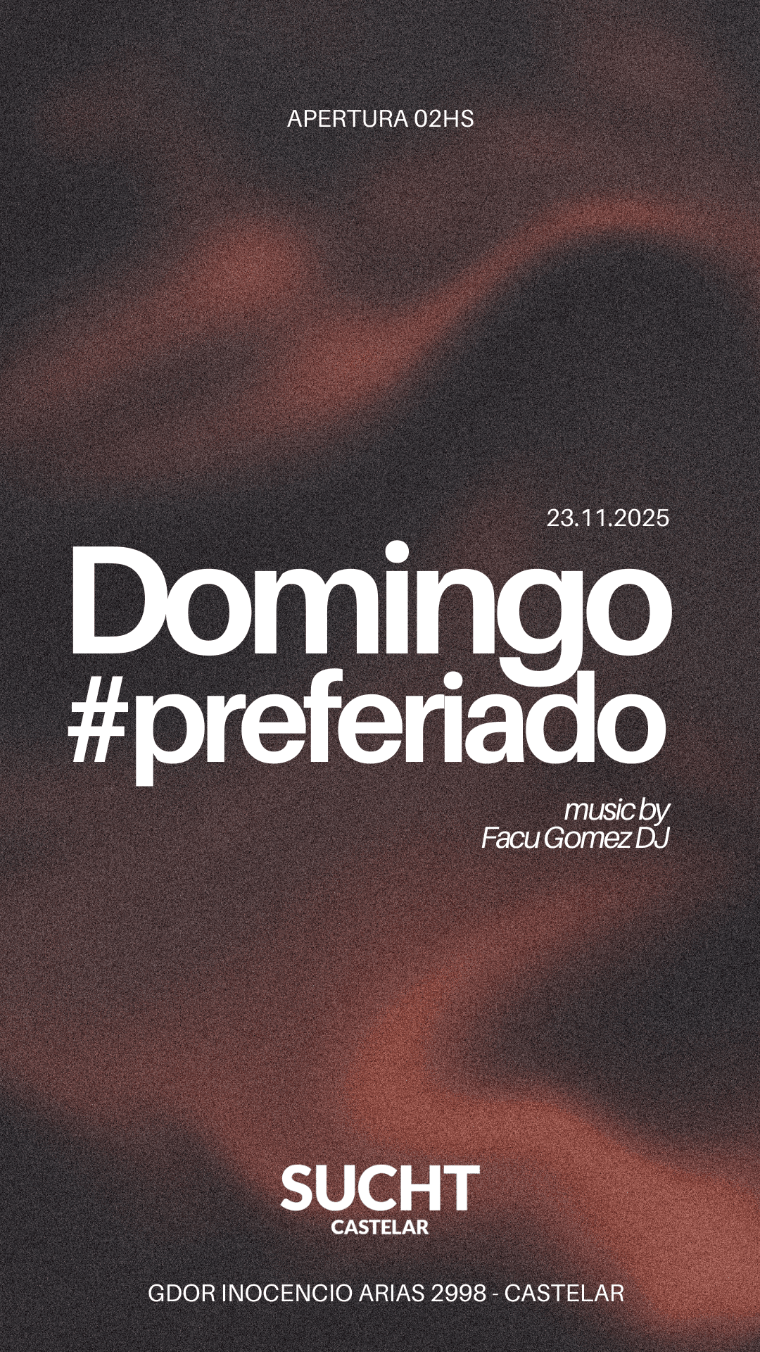Flyer de 23.11 Domingo #PreFeriado
