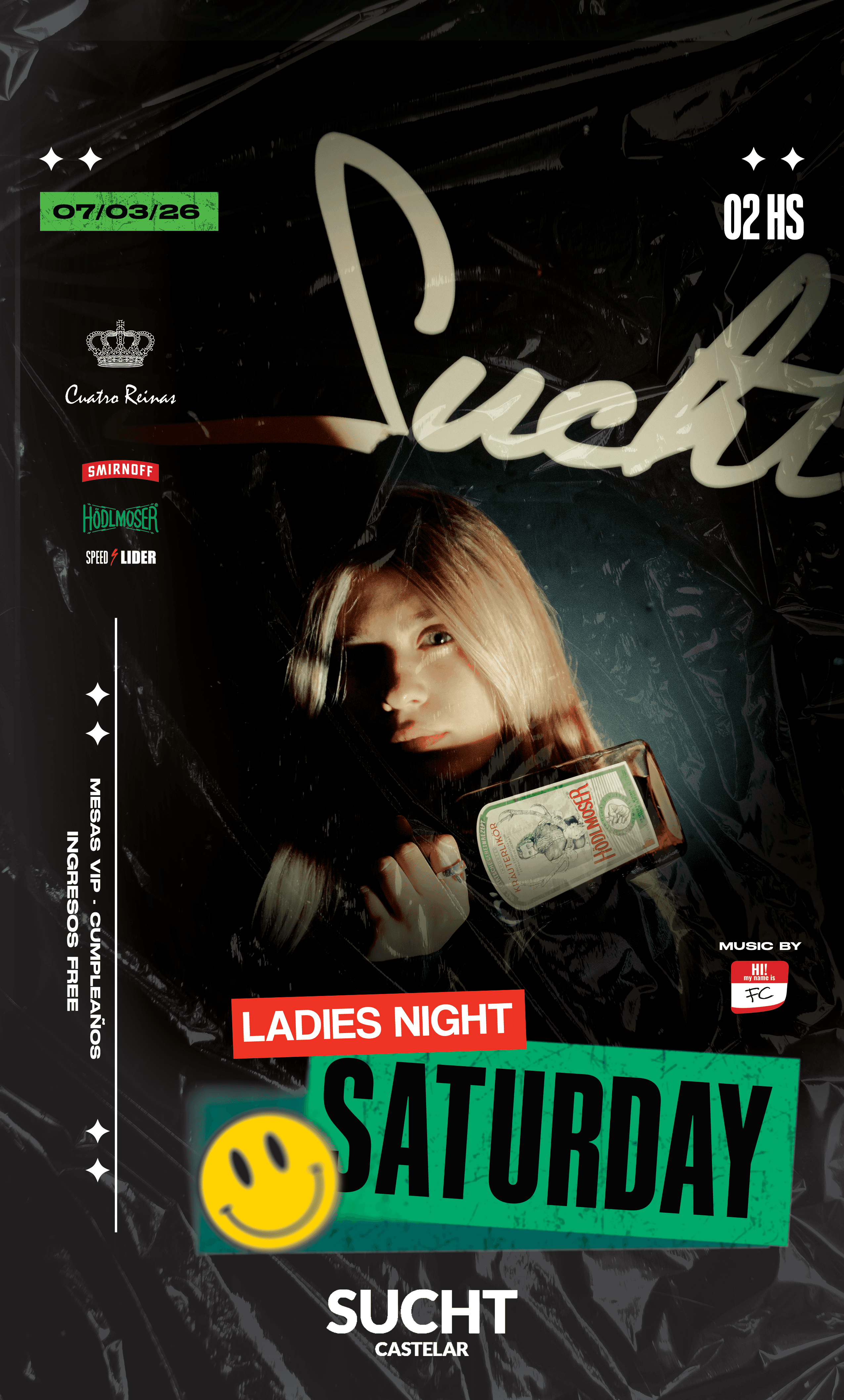 Flyer de 07.03 #LadiesNight by Cuatro Reinas