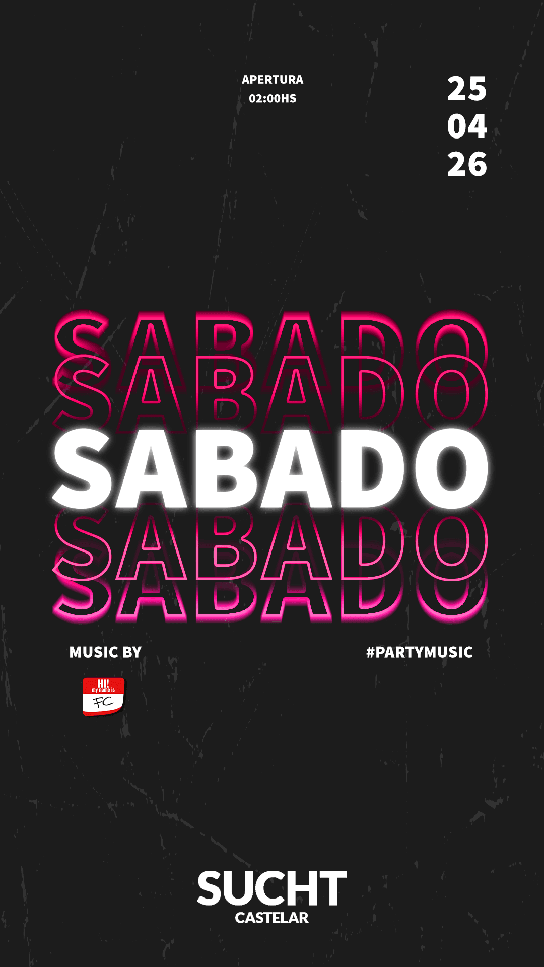 Flyer de 25.04 #Sabado de SUCHT!