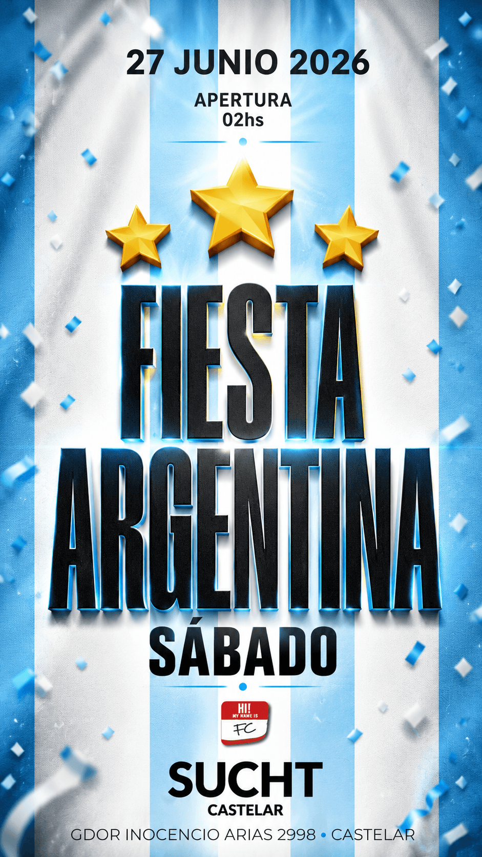 Flyer de 27.06 # Sábado de SUCHT! 🇦🇷