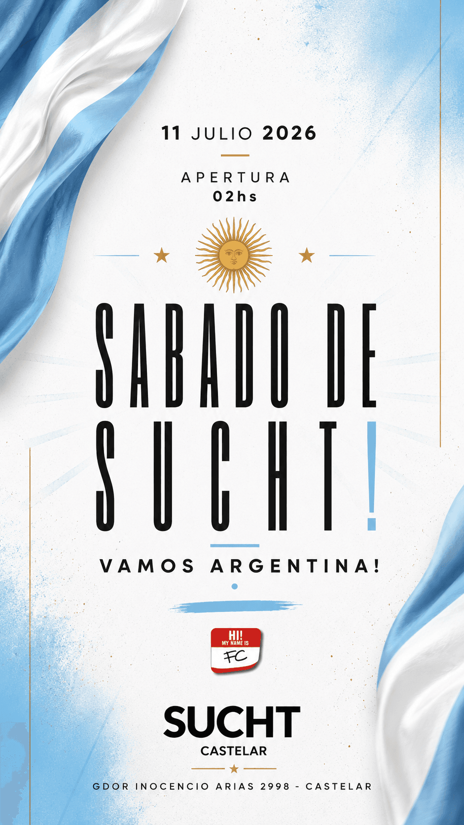 Flyer de 11.07 #Sabado de SUCHT!